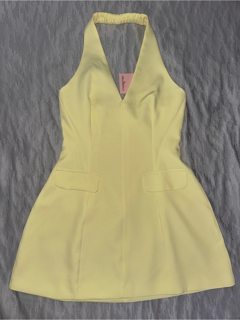 Hello Molly Yellow Halter Mini Dress